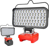 Two LED work lights, one larger and one smaller, on a white background.